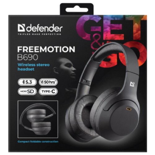 Наушники Defender FreeMotion B690 Bluetooth Black (63690)