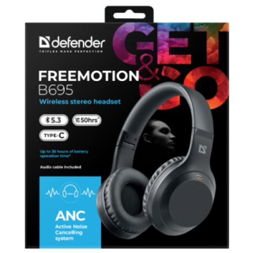 Наушники Defender FreeMotion B695 Bluetooth ANC Black (63695)
