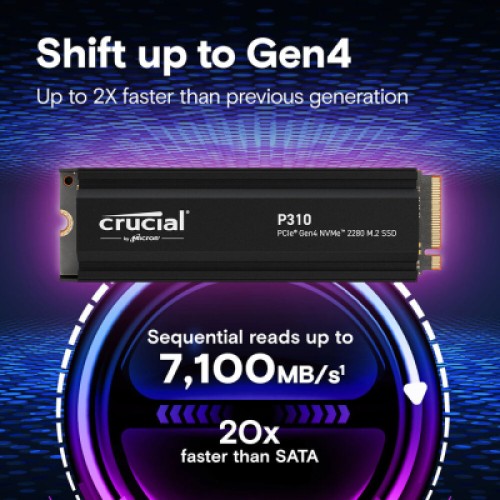 Накопитель SSD M.2 2280 2TB P310 with heatsink Micron (CT2000P310SSD5)