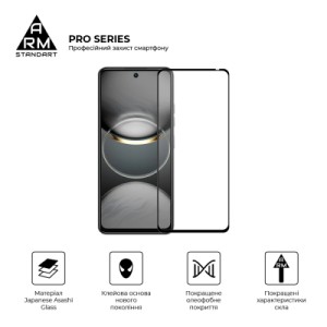 Стекло защитное Armorstandart Pro Tecno Spark 30 4G (KL6) Black (ARM81384)