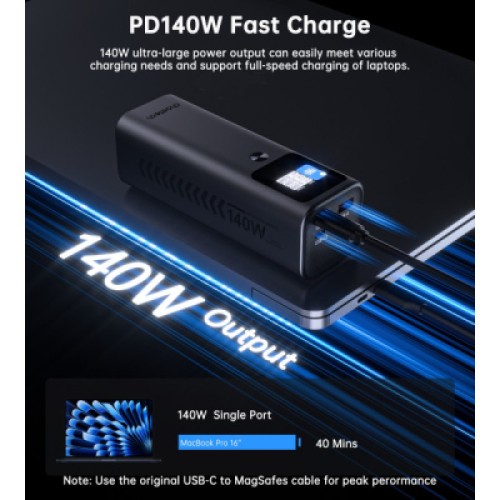 Батарея универсальная Choetech 27000mAh, PD/140W in/out, 2*USB-C/PD5.0, QC3.0/22W, TFT Display (B670-CCGY)