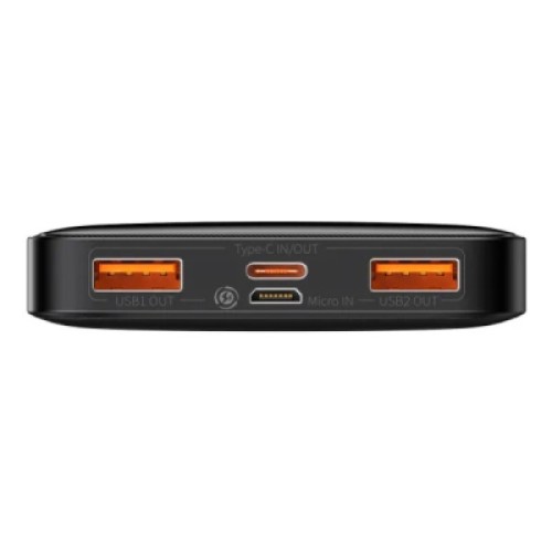 Батарея универсальная Baseus Bipow 10000mAh, 15W, MicroUSB, 2*USB, Type-C, black (PPBD050001)