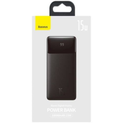 Батарея универсальная Baseus Bipow 10000mAh, 15W, MicroUSB, 2*USB, Type-C, black (PPBD050001)