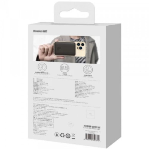 Батарея универсальная Baseus Magnetic Wireless Mini 10000mAh 20W, PD QC, black (PPCX070001)