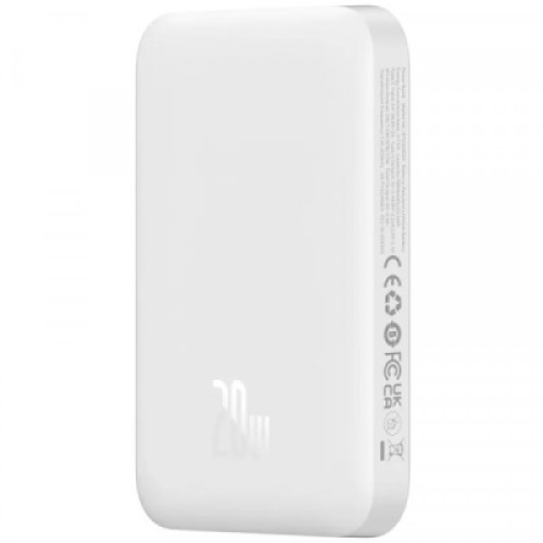 Батарея универсальная Baseus Magnetic Wireless Mini 6000mAh 20W, PD QC/3.0, white (P10059002223-00)