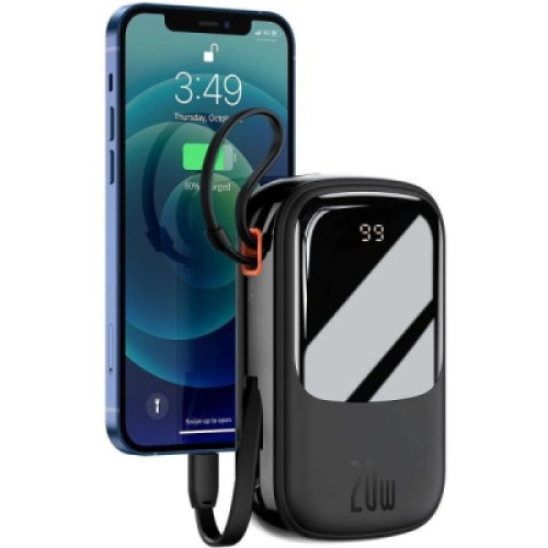 Батарея универсальная Baseus Qpow 20000mAh 20W, PD/3.0, QC/3.0, built-in lightning, black (PPQD060201)