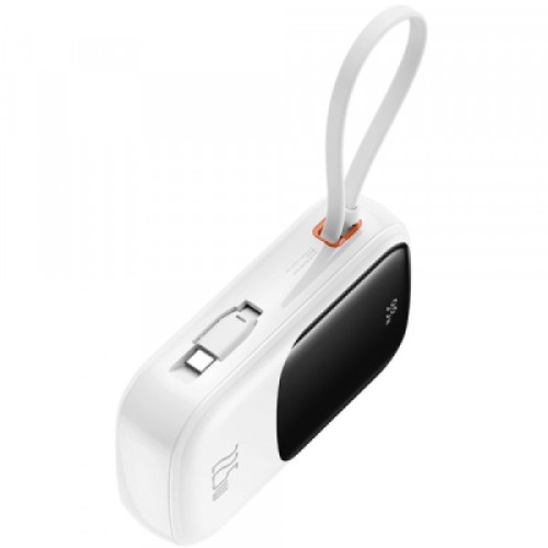 Батарея универсальная Baseus Qpow Pro+ 20000mAh 22,5W, PD/3.0, QC/3.0, FCP, AFC, built-in USB-C cable, white (P10067103213-00)