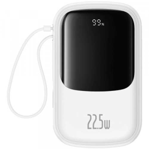 Батарея универсальная Baseus Qpow Pro+ 20000mAh 22,5W, PD/3.0, QC/3.0, FCP, AFC, built-in USB-C cable, white (P10067103213-00)