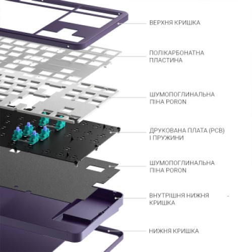 Клавиатура Dark Project ALU87 ABS RGB Mech G3MS Sapphire USB Violet (DPKB_VIOLET_87_ANSI_UA)