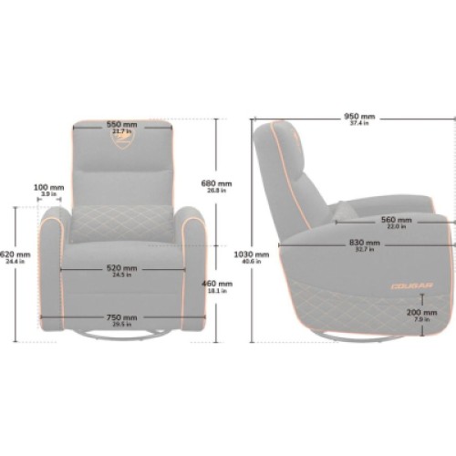 Кресло игровое Cougar Fidom Gray