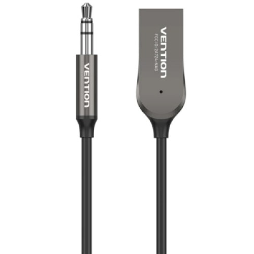 FM модулятор Vention AUX TRS 3.5мм USB Bluetooth 5.0 Coiled Cable 1.5M Gray Zinc (NAGHG)