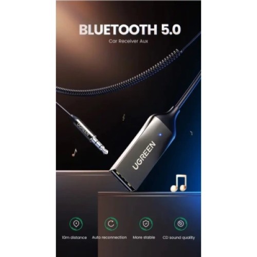 FM модулятор Ugreen Bluetooth 5.0 Aux with mic CM309 UGREEN Black (70601)
