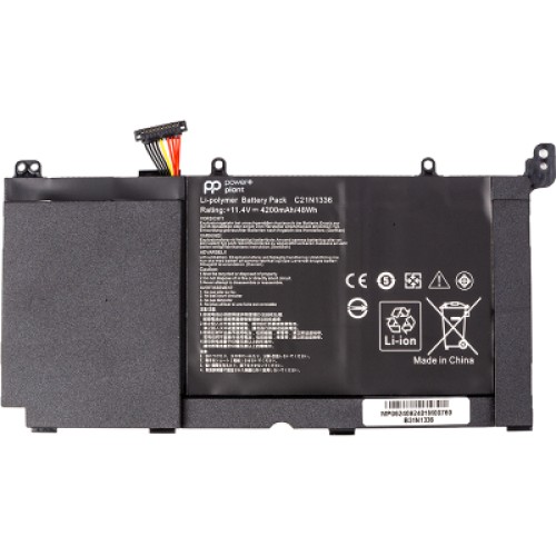 Аккумулятор для ноутбука ASUS VivoBook A551L (B31N1336) 11.4V 4200mAh PowerPlant (NB432165)