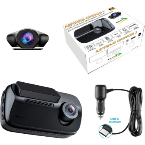 Видеорегистратор Aspiring Griffon 1 Dual 4K Speedcam Wi-Fi GPS (Aspiring Griffon 1 Dual, 4K, Speedcam, Wi-Fi, GPS)