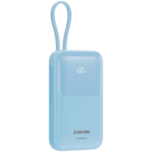 Батарея универсальная Canyon 10000mAh OnPower 101 PD/22.5W built-in cable Blue (CNS-CPB101BL)