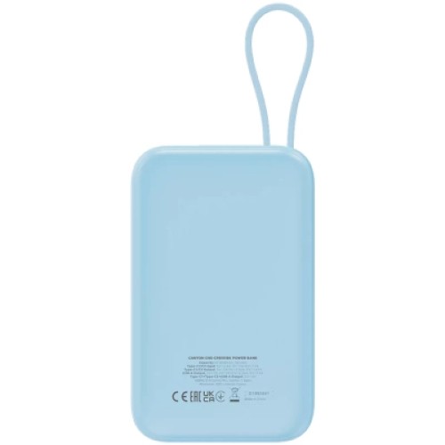 Батарея универсальная Canyon 10000mAh OnPower 101 PD/22.5W built-in cable Blue (CNS-CPB101BL)