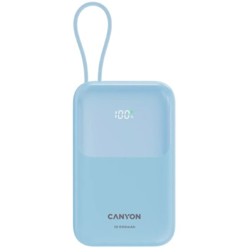 Батарея универсальная Canyon 10000mAh OnPower 101 PD/22.5W built-in cable Blue (CNS-CPB101BL)