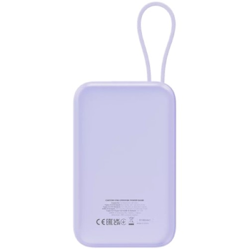 Батарея универсальная Canyon 10000mAh OnPower 101 PD/22.5W built-in cable Purple (CNS-CPB101PU)