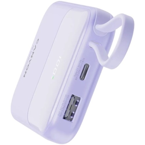 Батарея универсальная Canyon 10000mAh OnPower 101 PD/22.5W built-in cable Purple (CNS-CPB101PU)