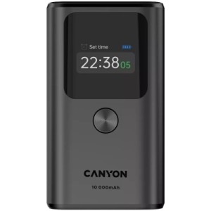 Батарея універсальна Canyon 10000mAh OnPower 130 TFT PD/30W Dark Grey (CNS-CPB130DG)