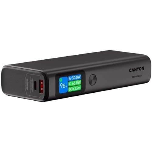 Батарея универсальная Canyon 20000mAh OnPower 230 TFT PD/130W Dark Grey (CNS-CPB230DG)