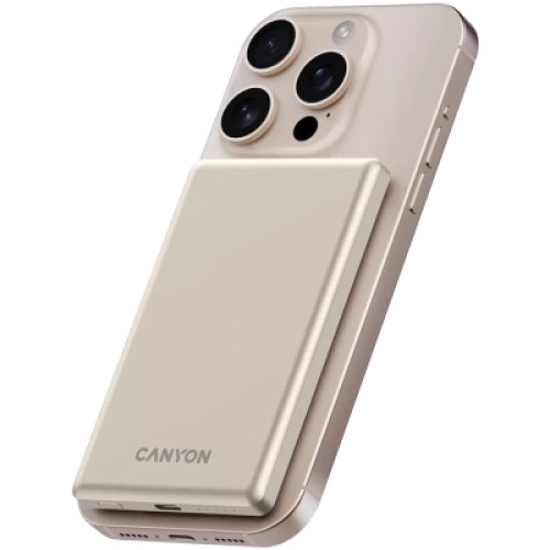 Батарея универсальная Canyon 5000mAh OnPower 505 slim Magsafe PD/20W Beige (CNS-CPB505BE)