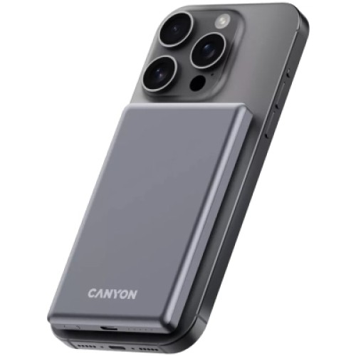 Батарея универсальная Canyon 5000mAh OnPower 505 slim Magsafe PD/20W Dark Grey (CNS-CPB505DG)