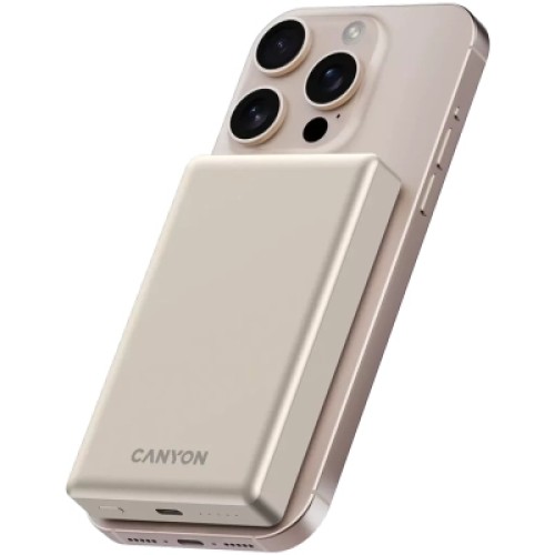 Батарея универсальная Canyon 10000mAh OnPower 510 slim Magsafe PD/20W Beige (CNS-CPB510BE)