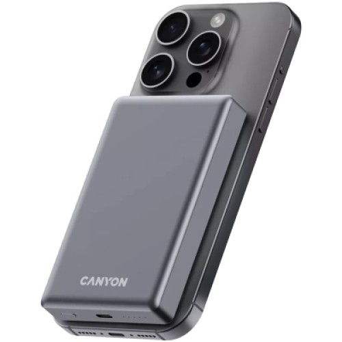 Батарея универсальная Canyon 10000mAh OnPower 510 slim Magsafe PD/20W Dark Grey (CNS-CPB510DG)