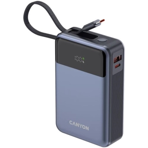 Батарея универсальная Canyon 20000mAh OnPower 600 PD/65W built-in cable Dark Grey (CNS-CPB600DG)