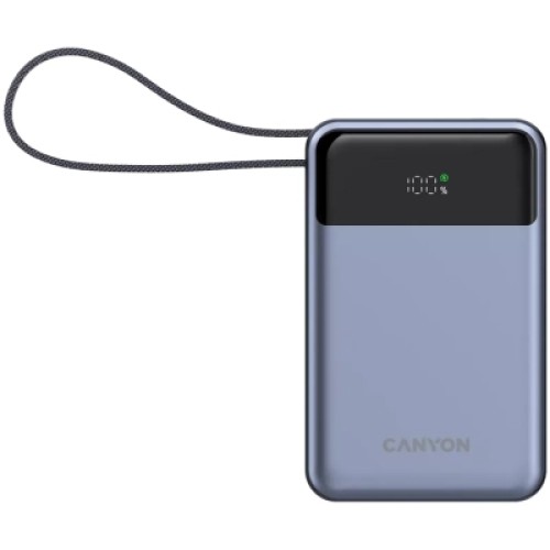 Батарея универсальная Canyon 20000mAh OnPower 600 PD/65W built-in cable Dark Grey (CNS-CPB600DG)