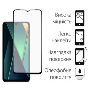 Стекло защитное Dengos Full Glue POCO C75 (black) (TGFG-384)