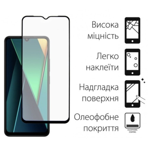 Стекло защитное Dengos Full Glue POCO C75 (black) (TGFG-384)