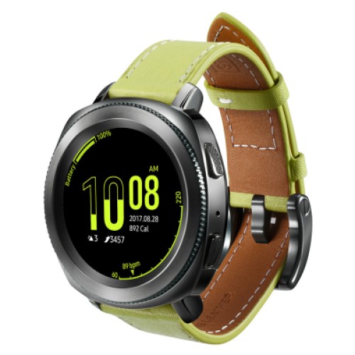 Ремінець до смарт-годинника Samsung Gear Classic Leather Olive-Green (GP-R600BREEBAE)