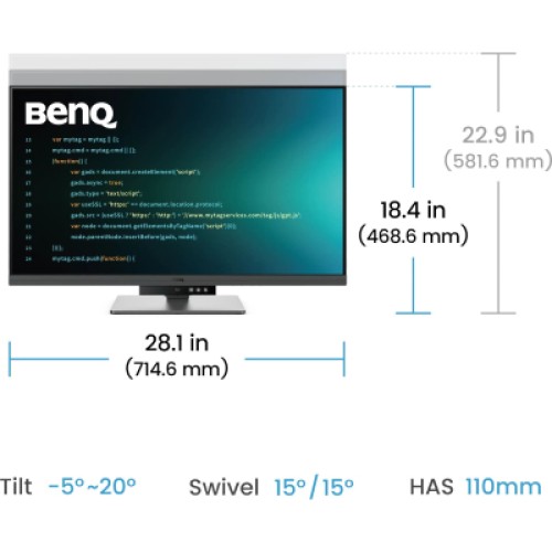 Монитор BenQ RD320U Metallic Grey
