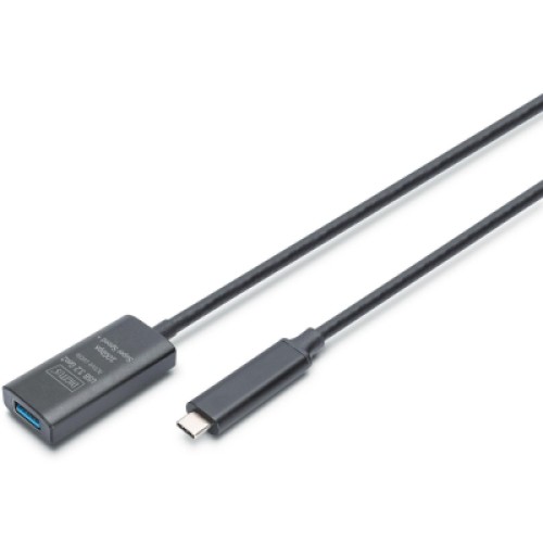 Дата кабель USB-С Male to USB-A Female 5.0m USB3.2 Gen2 Active 10G Digitus (DA-73113)