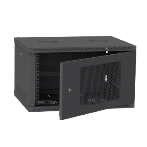 Шкаф настенный Ipcom 4U, 600*350, перфорация, RAL9005 (СН-4U-060х035-ДП-9005)