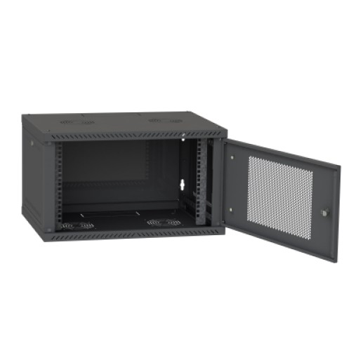 Шкаф настенный Ipcom 4U, 600*350, перфорация, RAL9005 (СН-4U-060х035-ДП-9005)