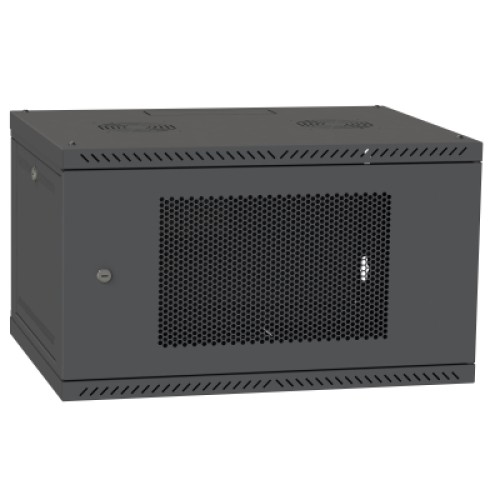 Шкаф настенный Ipcom 4U, 600*350, перфорация, RAL9005 (СН-4U-060х035-ДП-9005)