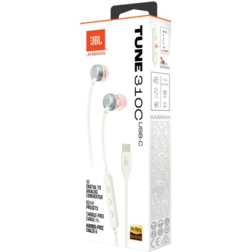 Наушники JBL Tune 310C USB-C White (JBLT310CWHT)