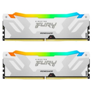 Модуль памяти для компьютера DDR5 48GB (2x24GB) 8400 MHz Renegade RGB White/Silver Kingston Fury (ex.HyperX) (KF584CU40RWAK2-48)