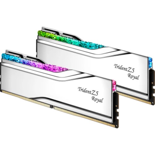 Модуль памяти для компьютера DDR5 32GB (2x16GB) 7200 MHz Trident Z5 Royal Silver G.Skill (F5-7200J3445G16GX2-TR5S)