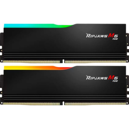 Модуль памяти для компьютера DDR5 64GB (2x32GB) 6000 MHz Ripjaws M5 RGB Matte Black G.Skill (F5-6000J3040G32GX2-RM5RK)
