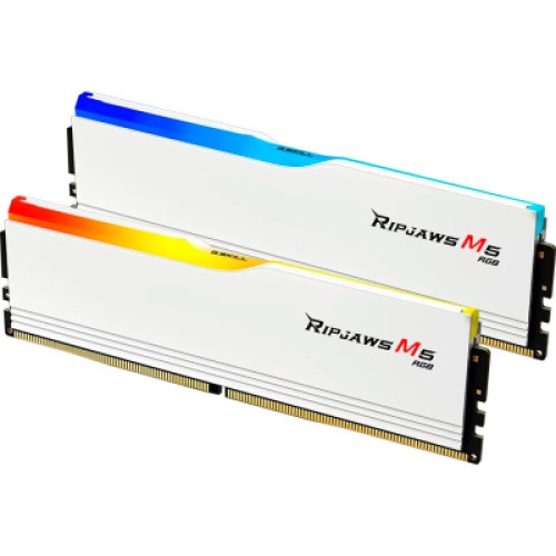 Модуль памяти для компьютера DDR5 64GB (2x32GB) 6000 MHz Ripjaws M5 RGB Matte White G.Skill (F5-6000J3040G32GX2-RM5RW)