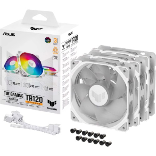 Кулер для корпуса ASUS TUF GAMING TR120 FAN ARGB REVERSE WHITE (90DA00D3-B09020)