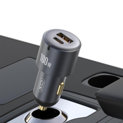 Зарядное устройство XO CC47 1 USB 65W + 1 Type-C PD 35W (100W) Black (XO-CC47-BK)