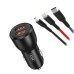 Зарядное устройство XO CC55 QC3.0 18W (2USB/2.4A) + USB - Lightning + MicroUSB + Type-C Black (XO-CC55-BK)