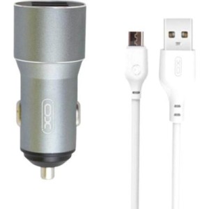 Зарядное устройство XO TZ09 2.4A/2 USB + cable microUSB Grey (XO-TZ09M-GR)