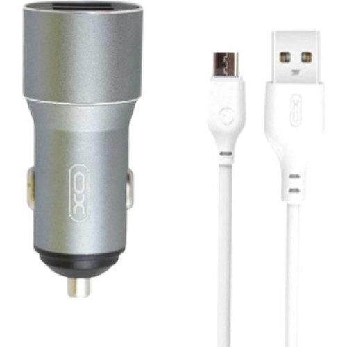 Зарядное устройство XO TZ09 2.4A/2 USB + cable microUSB Grey (XO-TZ09M-GR)