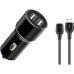 Зарядное устройство XO TZ09 2.4A/2 USB + cable Type-C Black (XO-TZ09T-BK)